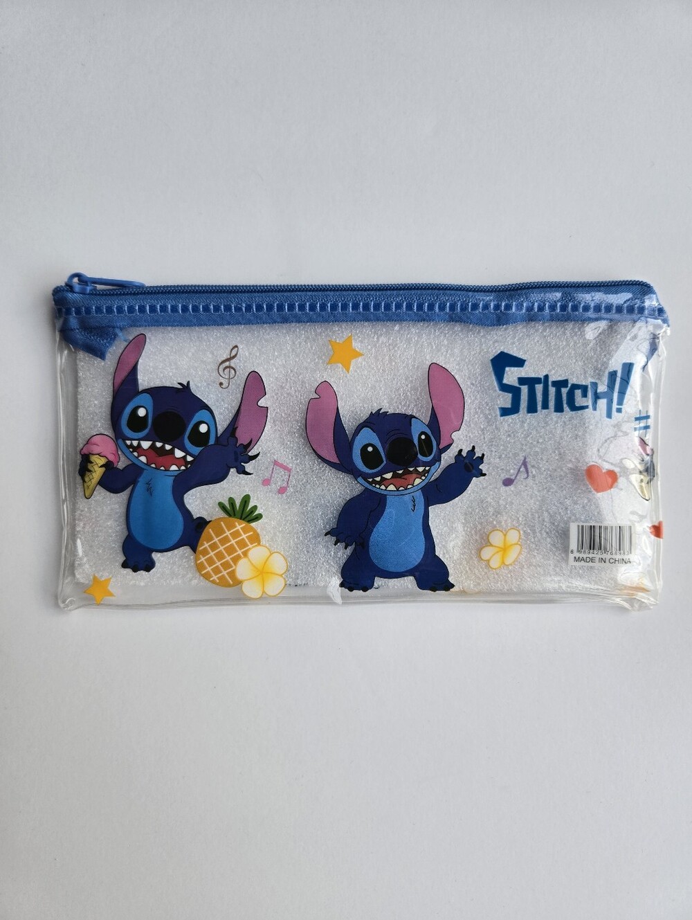 🌺 NWT Disney Stitch Transparent Pouch Pencil Case & Multi-Charm Keychain Set - Picture 3 of 5